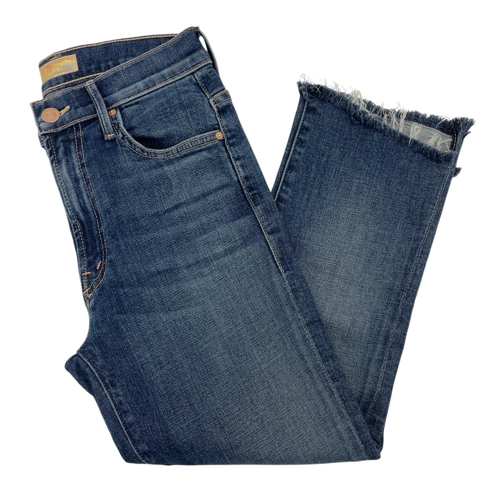 MOTHER The Insider Crop Step Fray Jeans 25 Blue - Picture 14 of 16